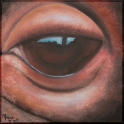 Augenblick eines Flusspferds; Acryl auf Leinwand;
30 x 30 cm
